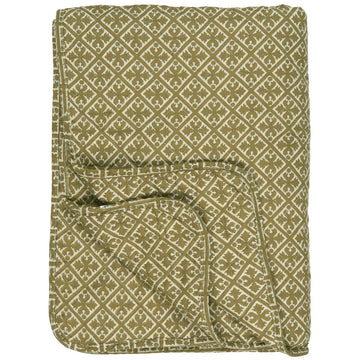 Ib Laursen Quilt, oliven med blokmønster | Ib Laursen | Køb online hos Moster D – Hurtig levering