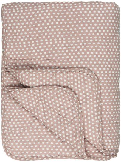 Ib Laursen - Quilt tæppe lyserød med prikker 130x180 cm