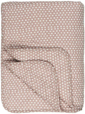 Ib Laursen - Quilt tæppe lyserød med prikker 130x180 cm