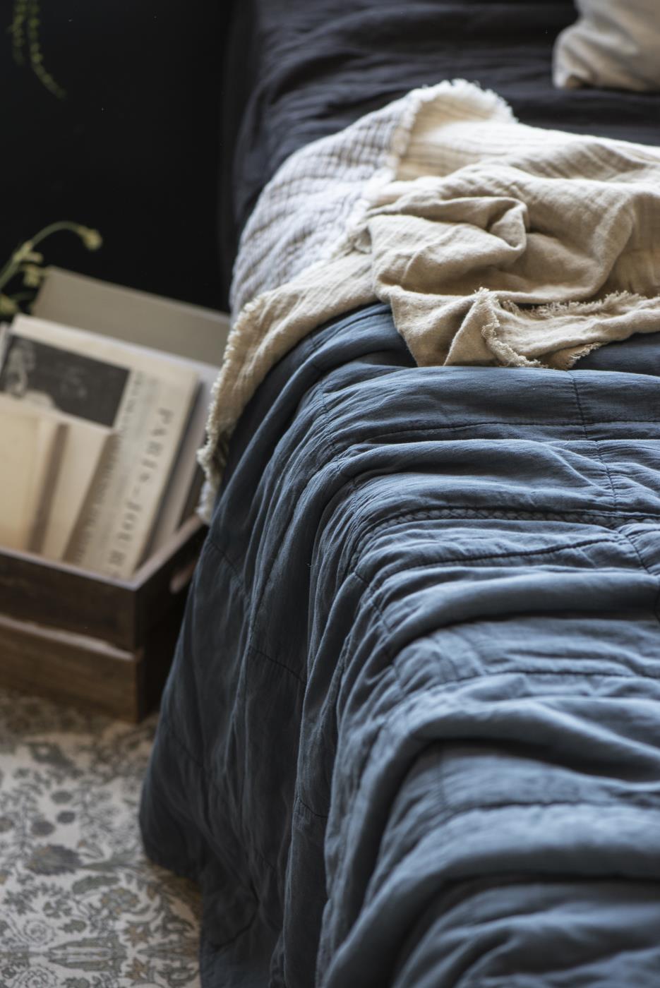 Ib Laursen - Quilt sengetæppe, dobbelt historical blue 240x240 cm