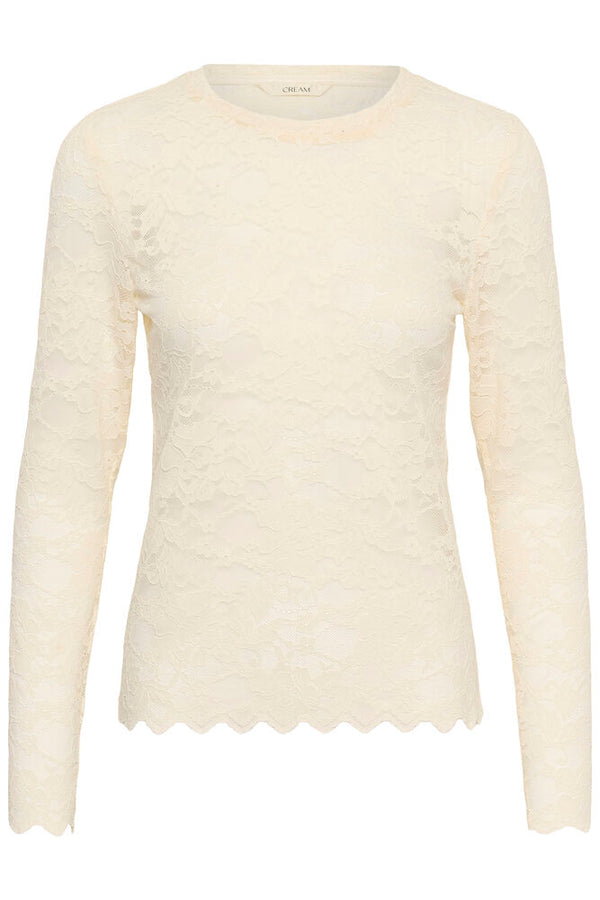 Cream Pita Lace Blouse - Oatmeal