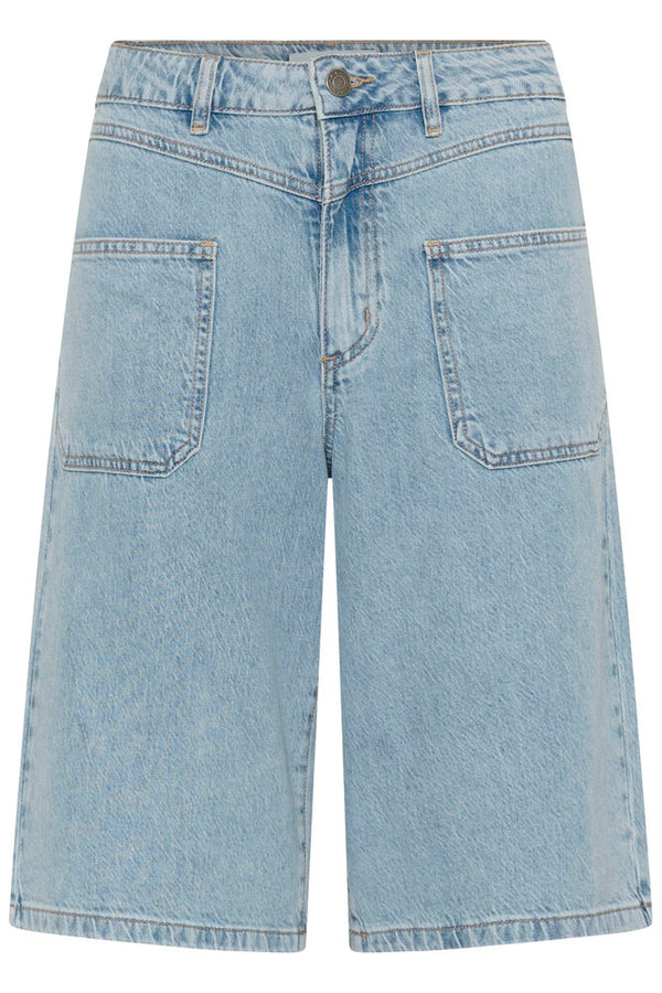 Kaffe Jordi HW Wide Shorts - Light Blue Denim