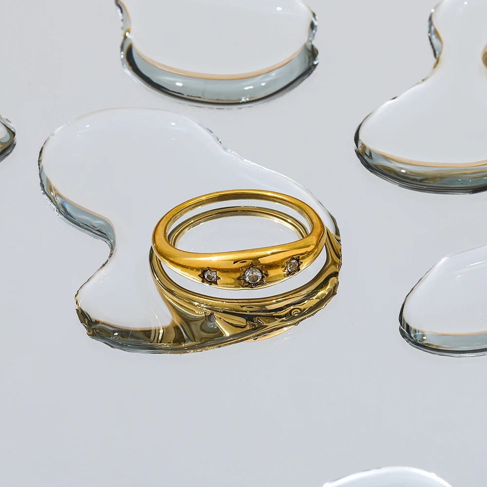 Zirkon Bulge Ring 18k Guldbelagt | muun studios | Køb online hos Moster D – Hurtig levering