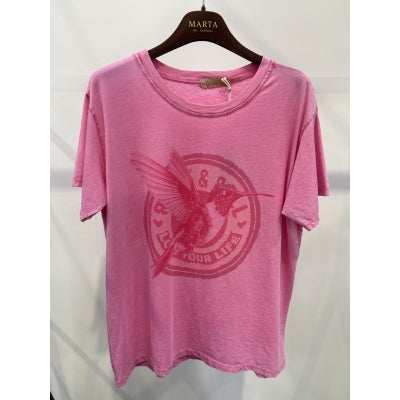 Marta du chateau - T-shirt - MdcInge Hummingbird Tee - Pink
