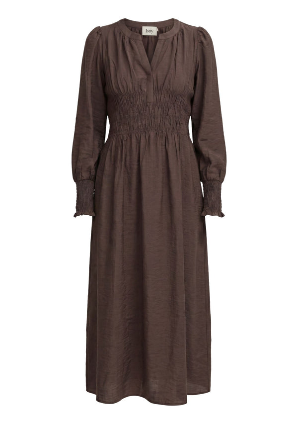 Isay Ane V-Neck Dress - Dark Brown