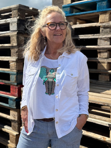 Costa Mani Logo Basic Shirt - White