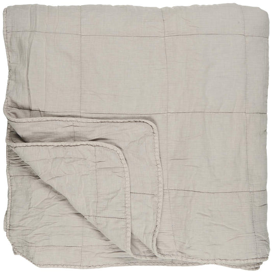 Ib Laursen - Dobbelt sengetæppe Vintage grå quilt, 240x240 cm