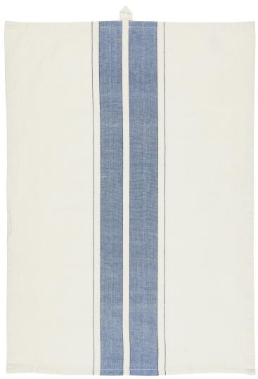 Ib Laursen - Viskestykke med blå og smalle sorte striber