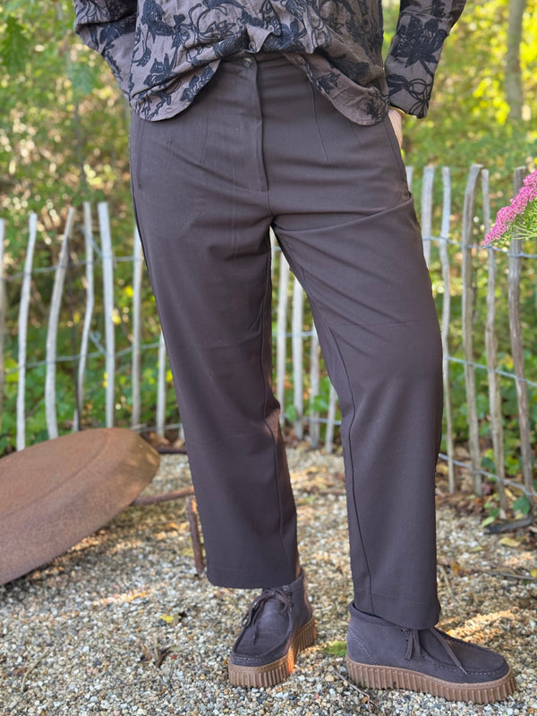 Isay Firenze Higtwaist Pant - Dark Brown
