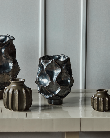 House Doctor Waves Vase - Antique Metallic