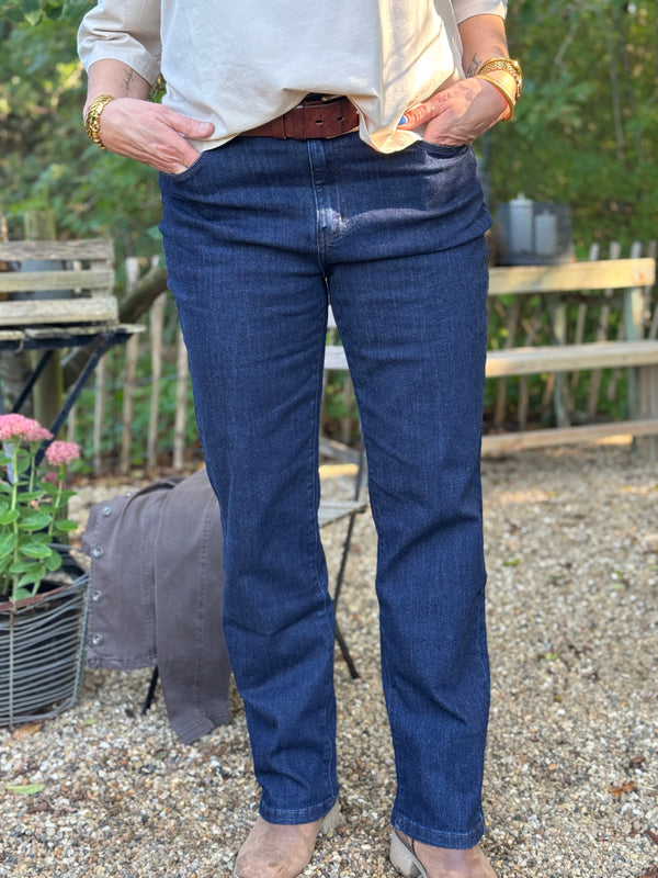 Isay Carpi Long Straight Jeans - Dark Wash