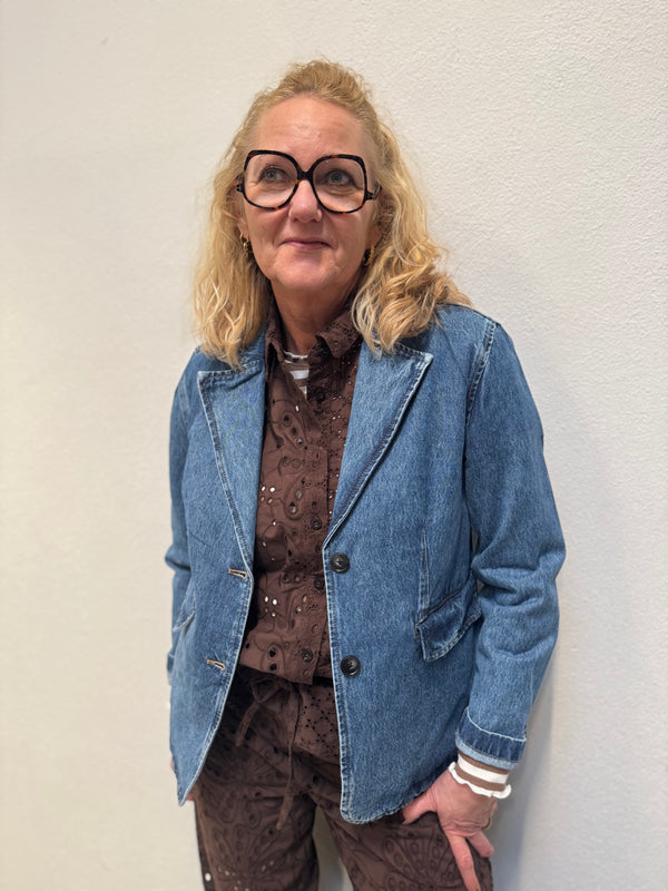 Kaffe Klara Denim Blazer - Blue Denim