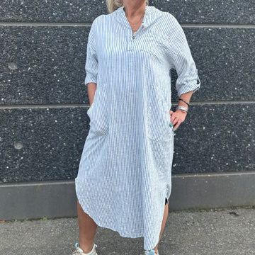 Marta Du Chateau Ness Dress - Panna Jeans Stripe