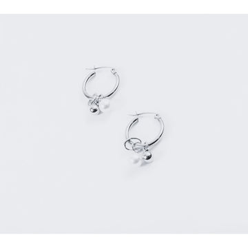 Delikat Pearl Øreringe 2-I-1 - Stainless Steel