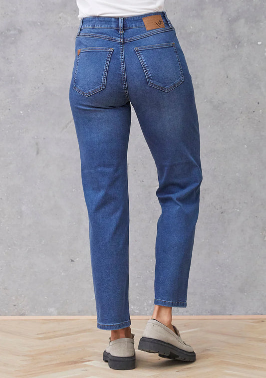 Isay Lido Straight Long Jeans - Blue Wash Denim