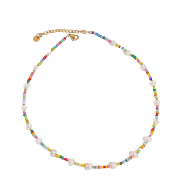 Melia Farverig Choker Halskæde - 18K Guldbelagt