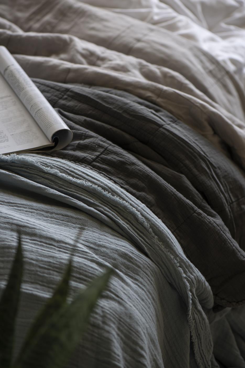 Ib Laursen - Vintage quilt sengetæppe dobbelt grå | Ib Laursen | Køb online hos Moster D – Hurtig levering