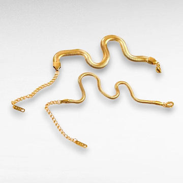 Buet Snakechain Armbånd flere str. 18k Guldbelagt | muun studios | Køb online hos Moster D – Hurtig levering