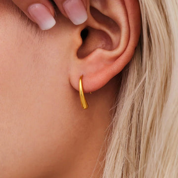 Vandråbe Ørering Stor 18K Guldbelagt