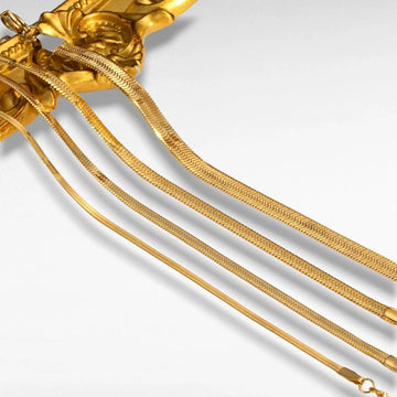 Flad Snakechain Armbånd Flere Str. 18k Guldbelagt | muun studios | Køb online hos Moster D – Hurtig levering