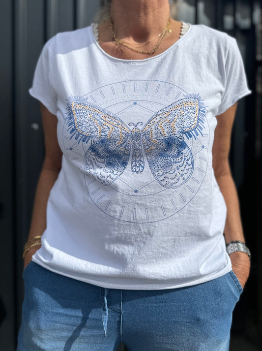Marta du chateau Marie T-shirt - Blue Butterfly