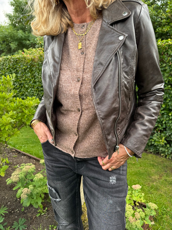 Notyz Biker Jacket - Almond Brown | Notyz | Køb online hos Moster D – Hurtig levering