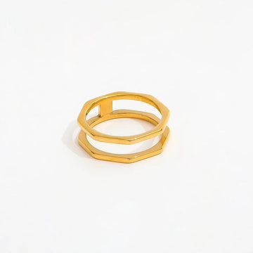 Octagon Ring 18k Guldbelagt