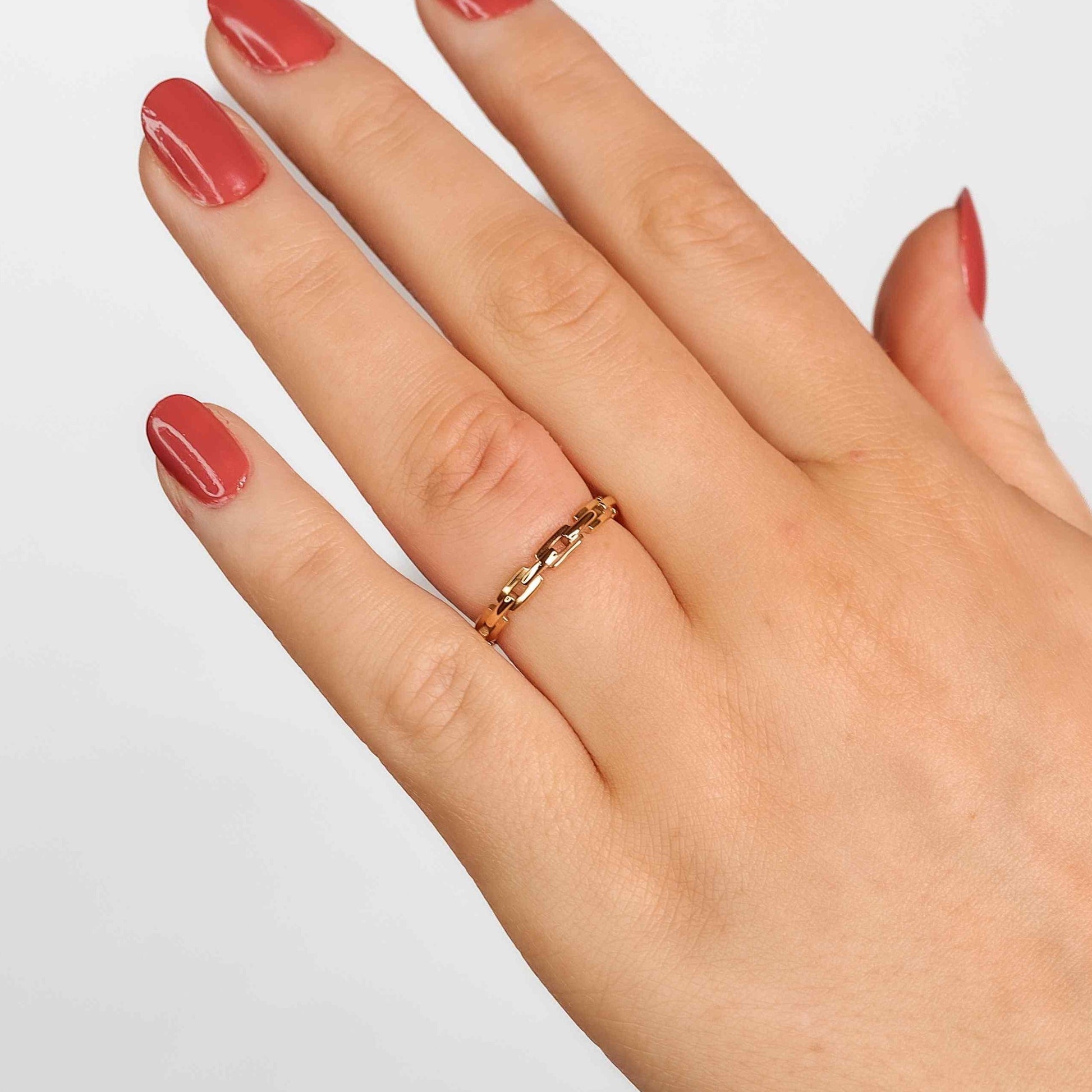 Panser Kæde Ring 18K Guldbelagt | muun studios | Køb online hos Moster D – Hurtig levering