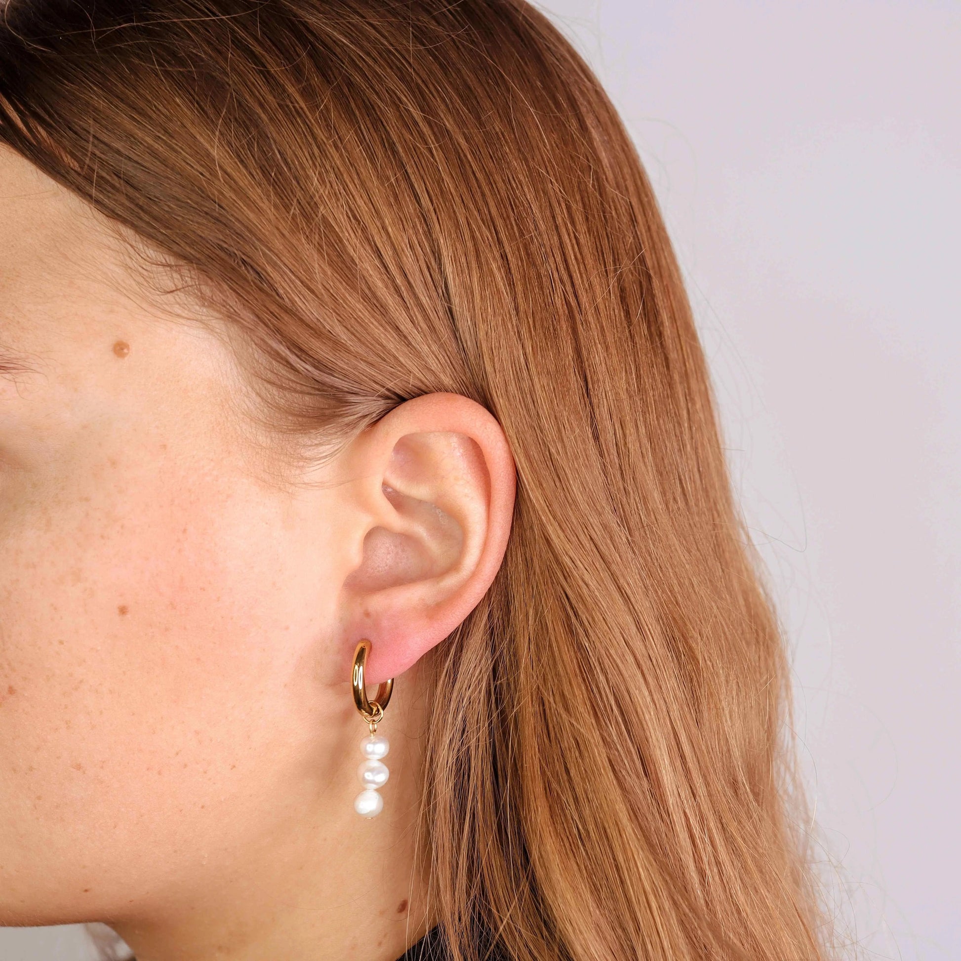 Perle Øreringe 2-I-1 18K Guldbelagt | muun studios | Køb online hos Moster D – Hurtig levering