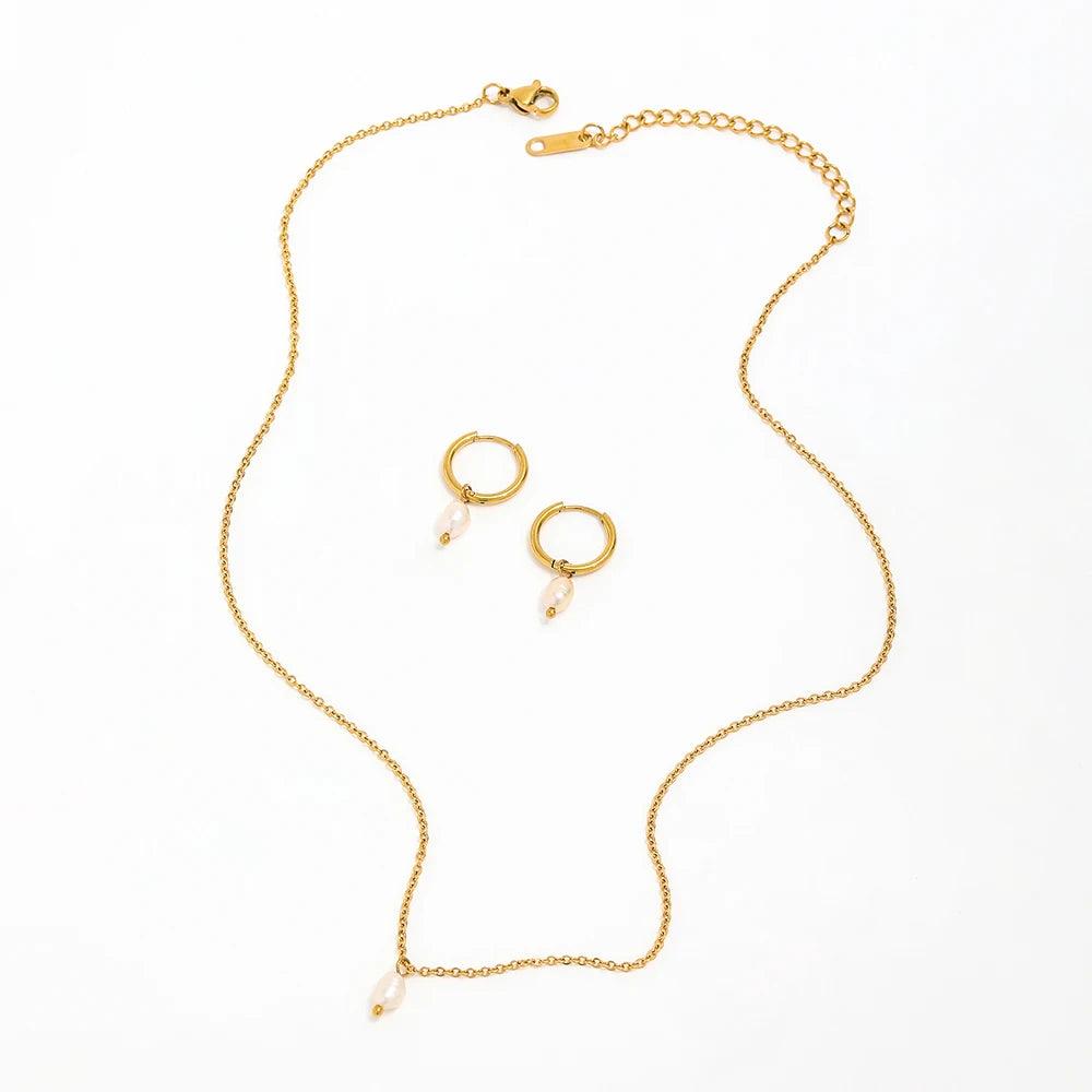 Perle Smykkesæt 18k Guldbelagt | muun studios | Køb online hos Moster D – Hurtig levering