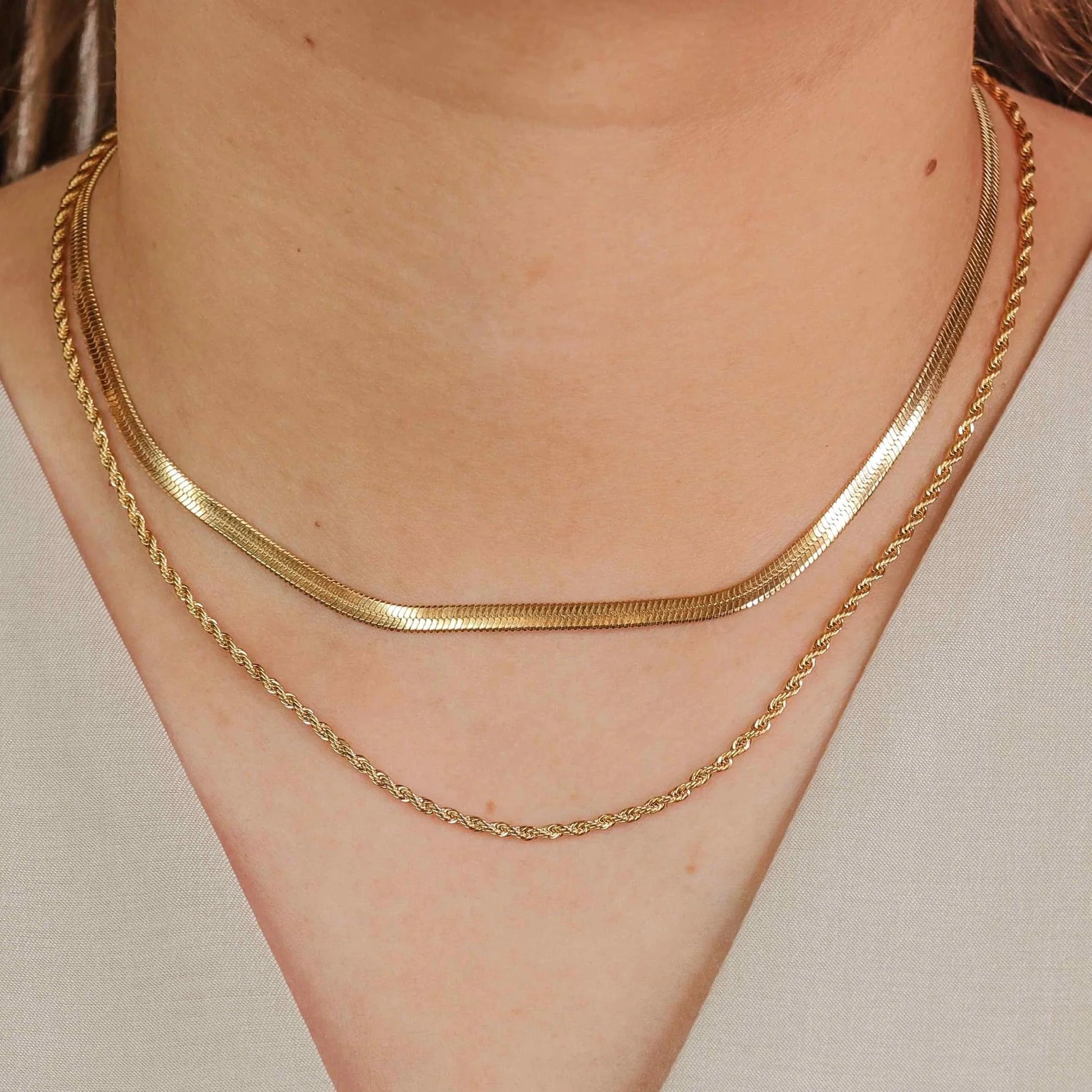 Snake Chain Rope Halskæde 18K Guldbelagt | muun studios | Køb online hos Moster D – Hurtig levering