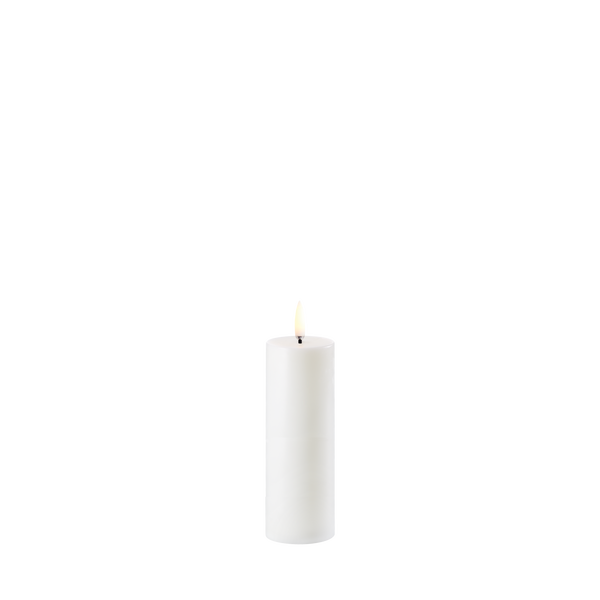 Uyuni LED Bloklys, Nordic White, Smooth, Ø5 x H14,5 cm