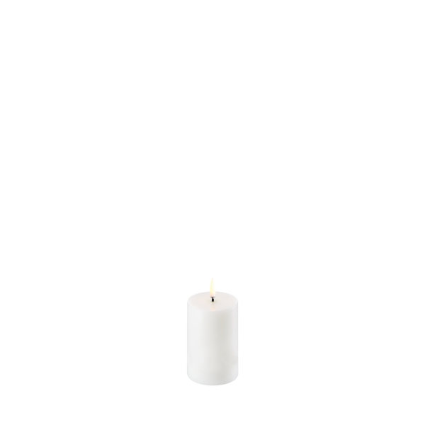 Uyuni LED Bloklys, Nordic White, Smooth, Ø5 x H7,5 cm