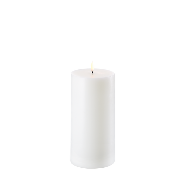 Uyuni LED Bloklys, Nordic White, Smooth, Ø10,1 x H20 cm