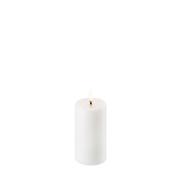 Uyuni LED Bloklys, Nordic White, Smooth, Ø5,8 x H10,1 cm