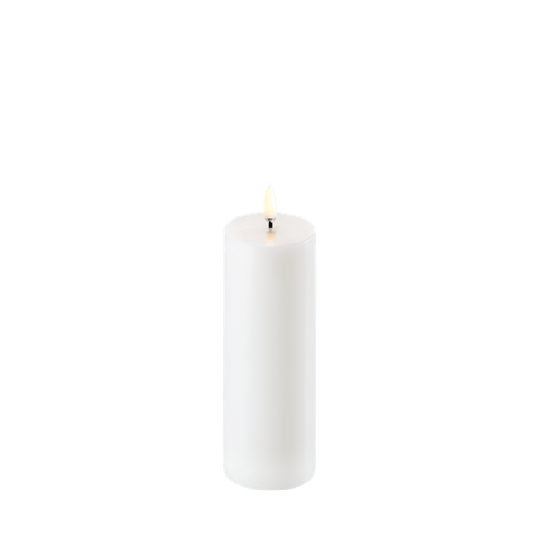 Uyuni LED Bloklys, Nordic White, Smooth, Ø5,8 x H15 cm