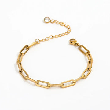 Zirconia Paperclip Armbånd 18K Guldbelagt | muun studios | Køb online hos Moster D – Hurtig levering