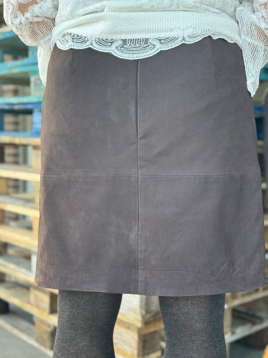 Kaffe Rachel Suede Skirt - Black Coffee