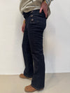 Isay Como Flare Button Jeans - Unwashed Denim