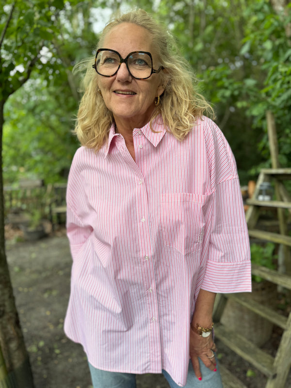 Culture Mimi Shirt - Pink/Red Stripe