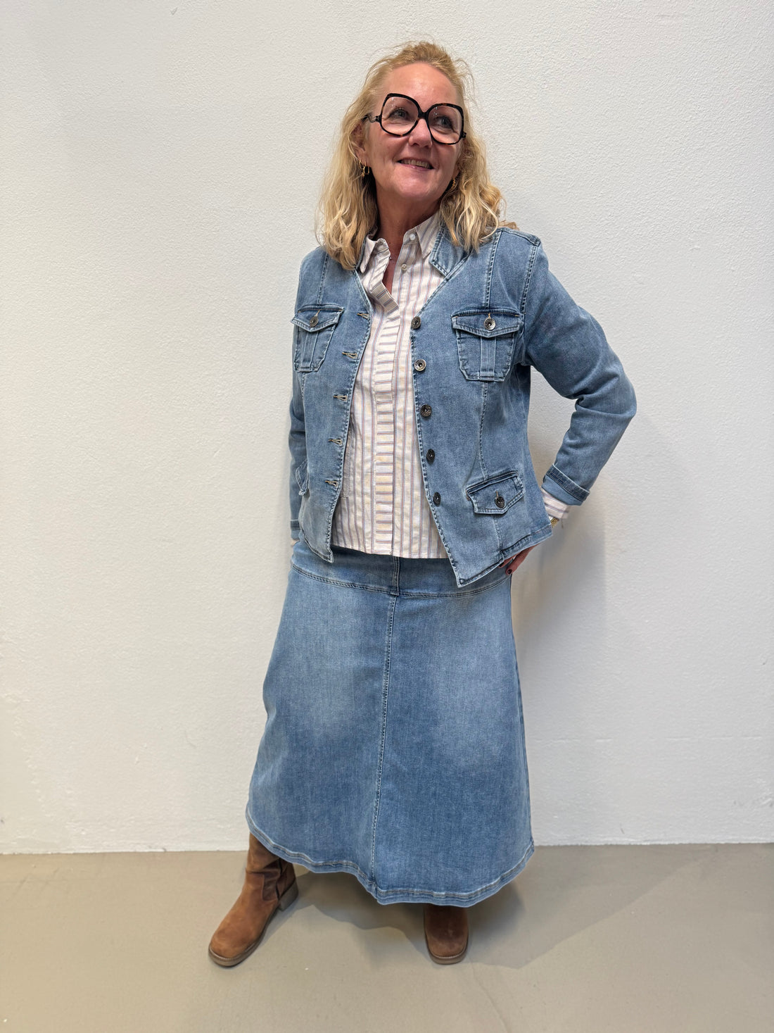 Costa Mani Coss Skirt - Blue Denim