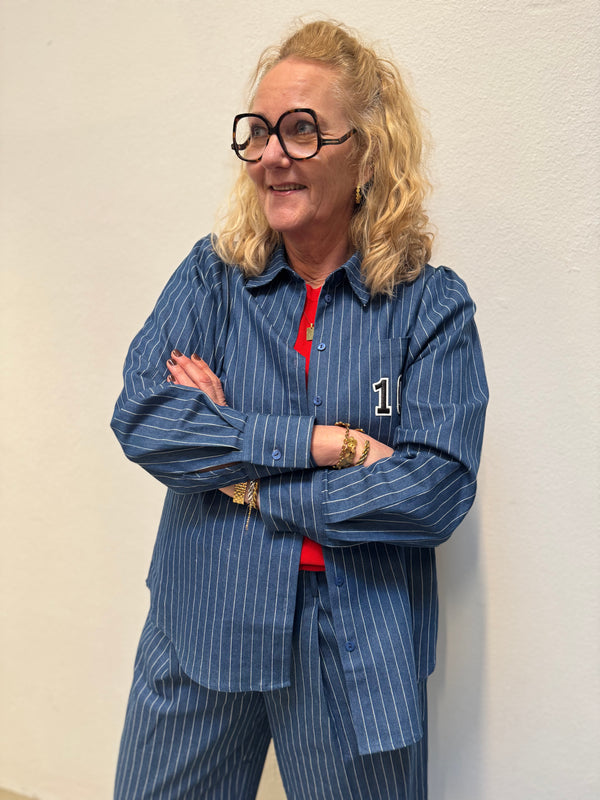 Costa Mani Foxglove Shirt - Denim Stripe