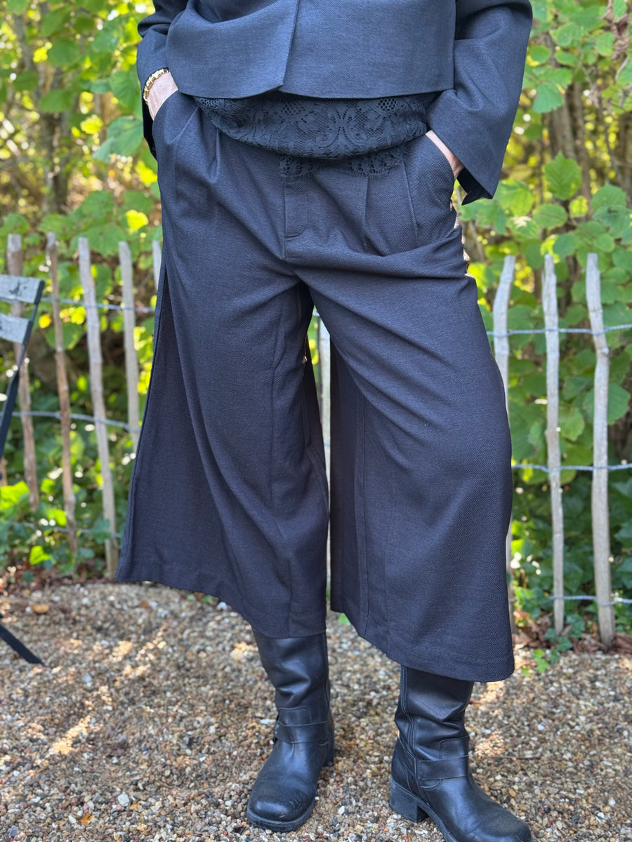 Kaffe Gabby Culotte Pants - Dark Grey Melange