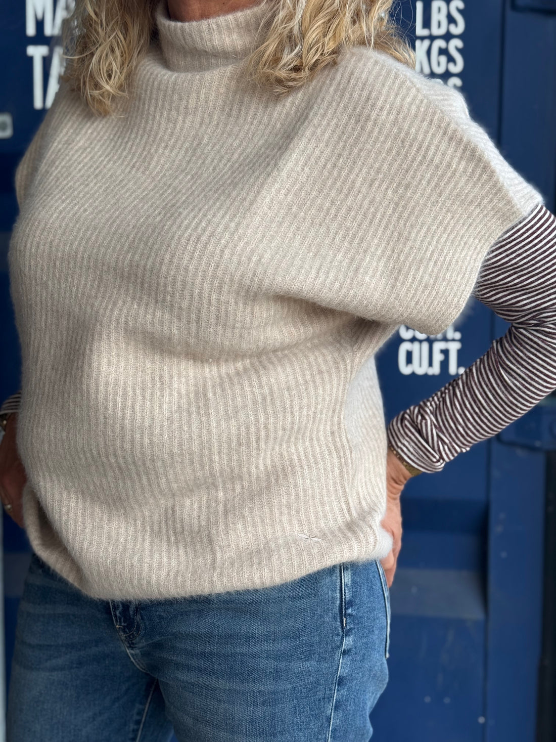 BTF CPH Cashmere Raccoon SS Pullover - Light Beige