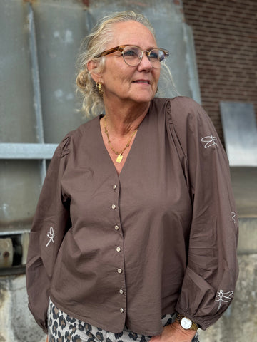 Gaspar Valencia Poplin Shirt - Brown