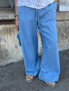 Kaffe Jade Denim Pants - Medium Blue Chambray