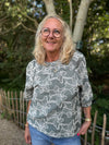 Cream Torli Blouse - Mulled Basil