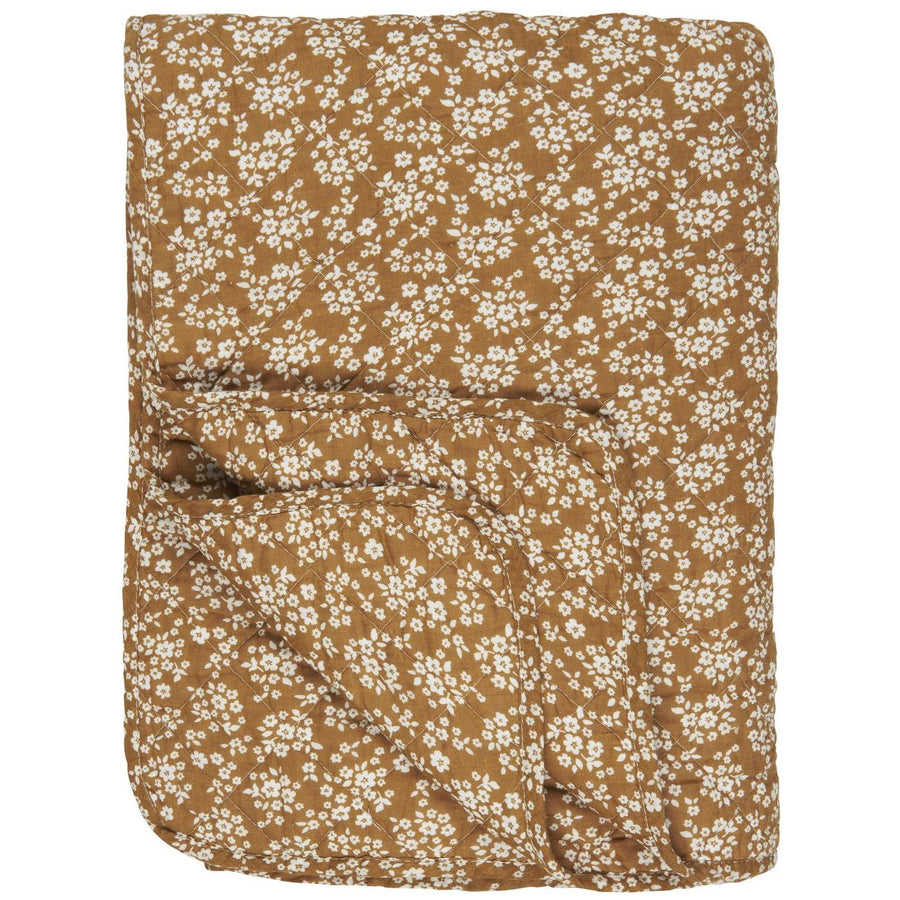 Ib Laursen - Quilt brun m/små hvide blomster 130x180 cm | Ib Laursen | Køb online hos Moster D – Hurtig levering