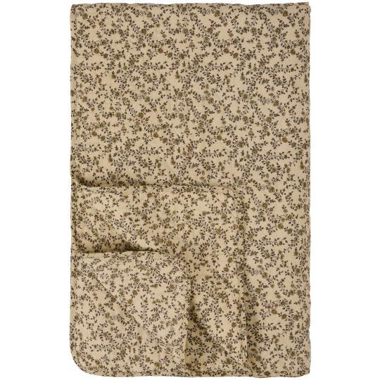 Ib Laursen Quilt - Cremefarvet m/brune blomsterranker