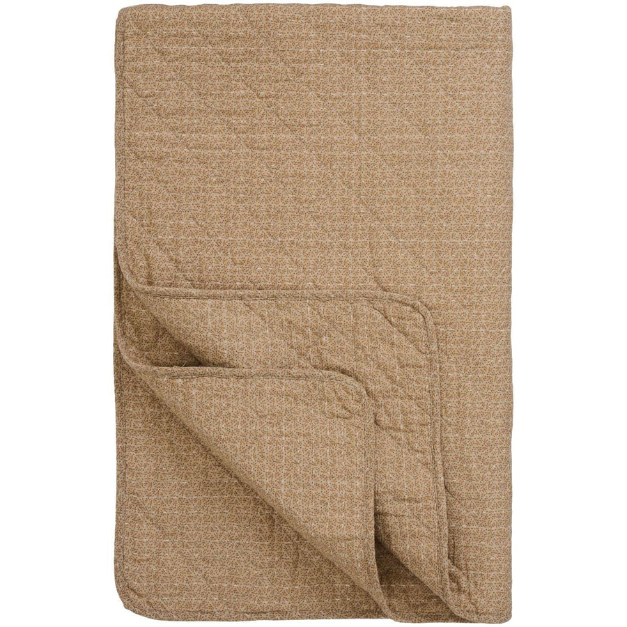 Ib Laursen Quilt - Beige m/små Brune Blomster